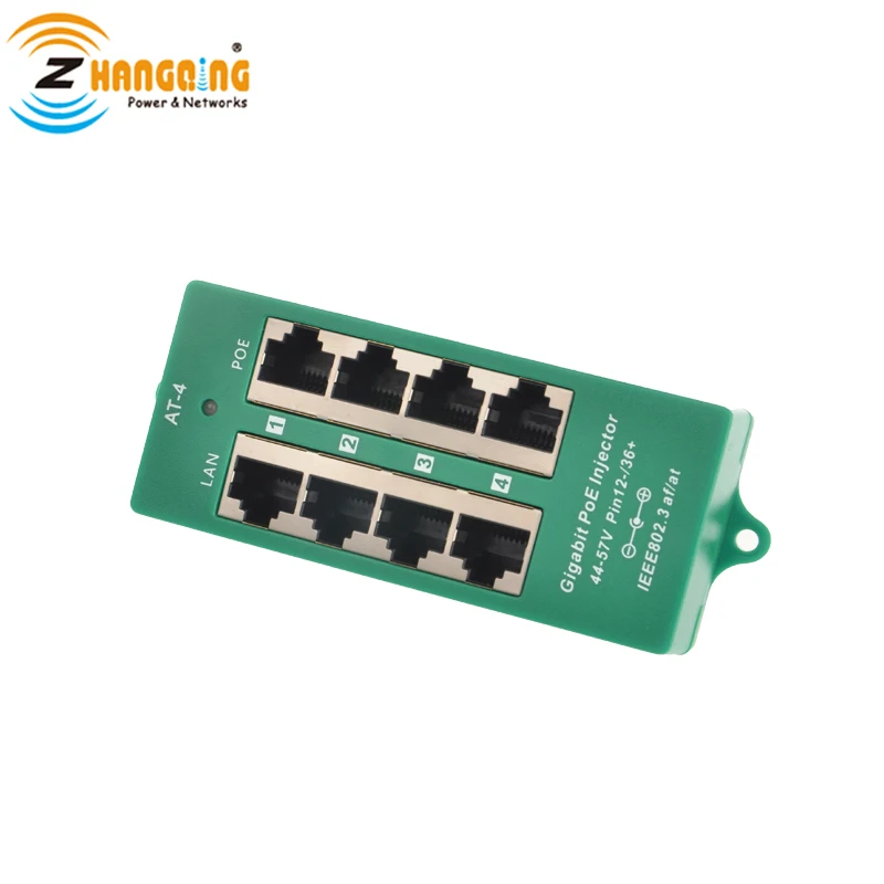  4 порт Gigabit активный Инжектор PoE 48V 56в Авто переговоров инжектор Midspan патч-панель для IP камера