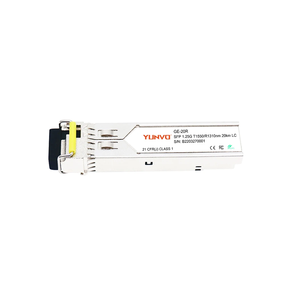 YUNVO SFP 1.25g BIDI Optical Module 1310nm tx/1550nm rx 20km LC Transceiver