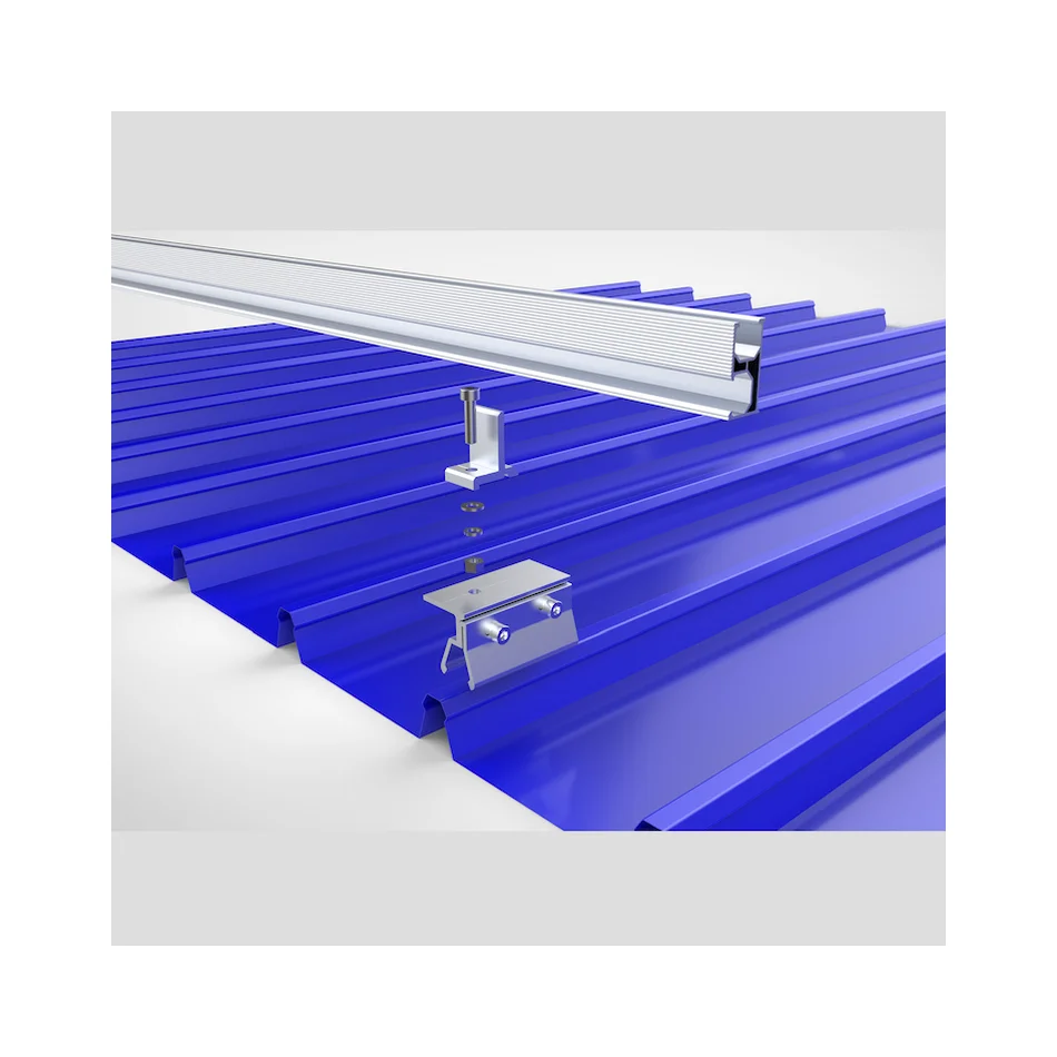 10KW Roof Mount Solar PV Panels Installation System Tin Rooftop Mini Rails with Anodized Surface Treatment No Leaking