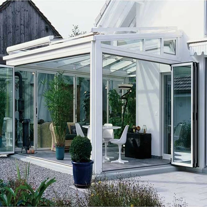 
Factory price prefabricated aluminium sunrooms all season solarium screen room curved glass sunrooms Details 