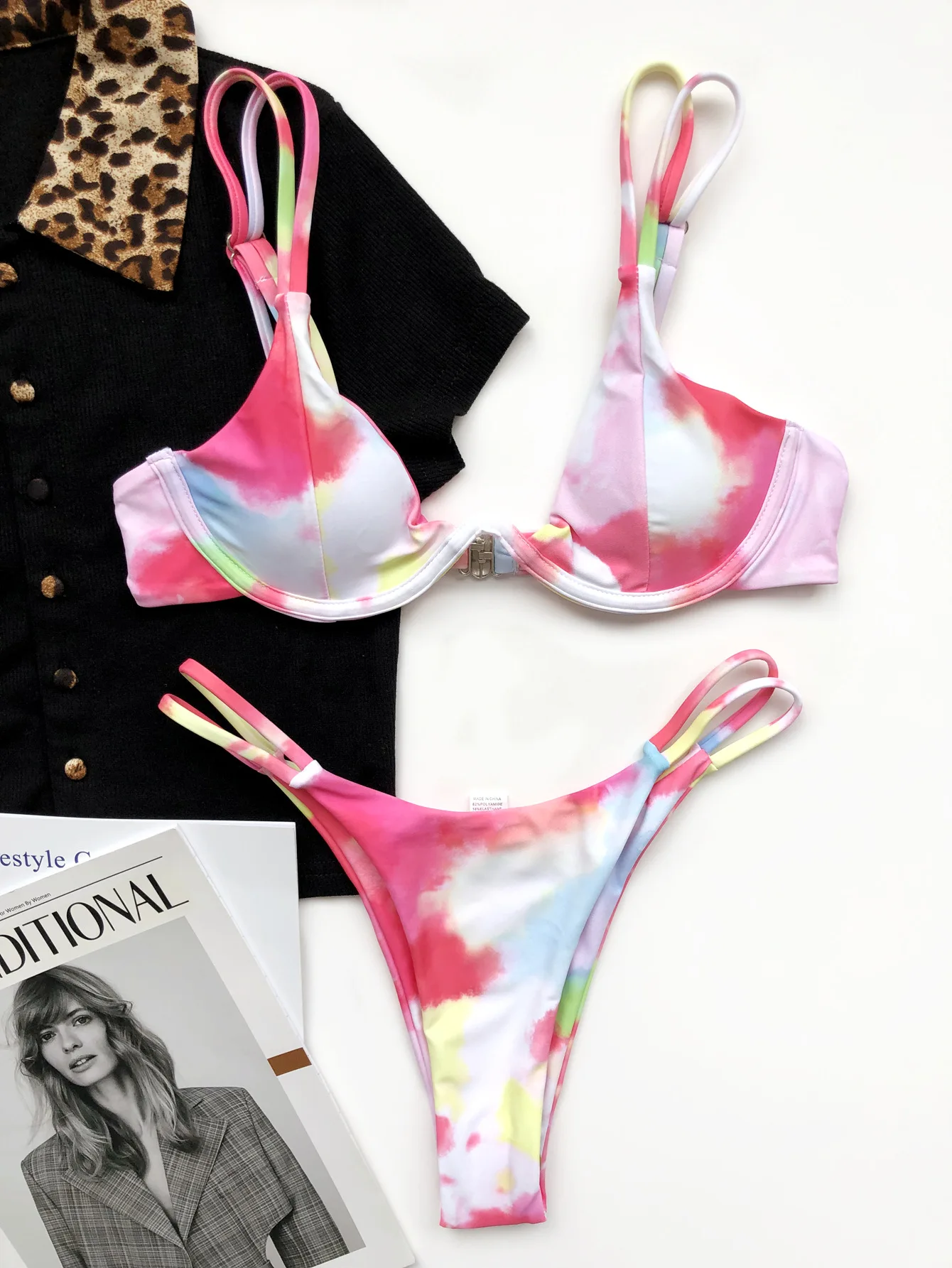 
Wholesale High Waist Two Piece Set Tie Dye Swimsuit Sexy Bikini For Women 