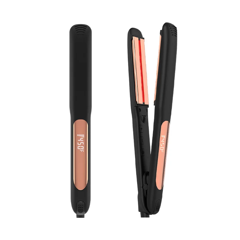 ceramic flat iron wholesale professional titanium plate hair straightener portable straightening private label with custom logo