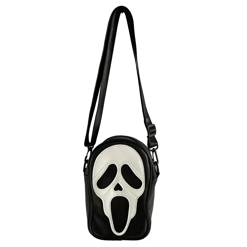 PU Leather Gothic Devil Halloween Crossbody Bags Unisex Personality Shoulder Bags Funny Ghost Face Purses and Handbags for Women