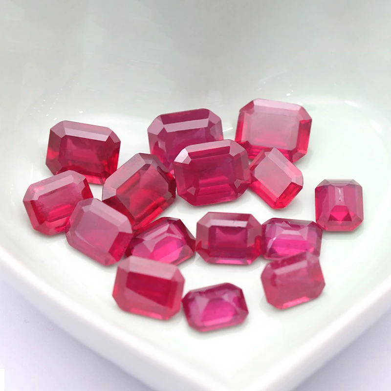 MEDBOO Fine Jewellery Manufacturer African Emerald Cut Real Natural Ruby Gems Loose Gemstones For Jewelry Making