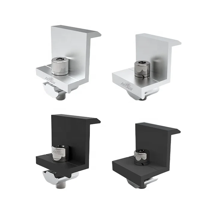 FarSun Solar Structure Bracket Clamps Black Solar End Clamp