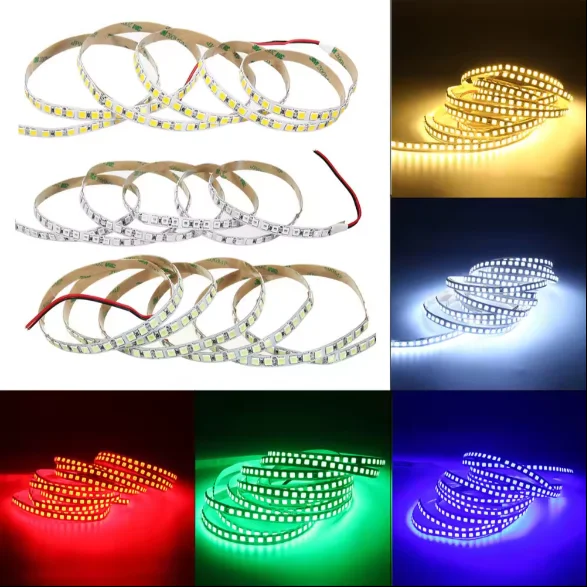 DC12V 5050 RGB Теплый Белый Синий SMD Светодиодная лента гибкая светодиодная 60 светодиодов/м и 120
