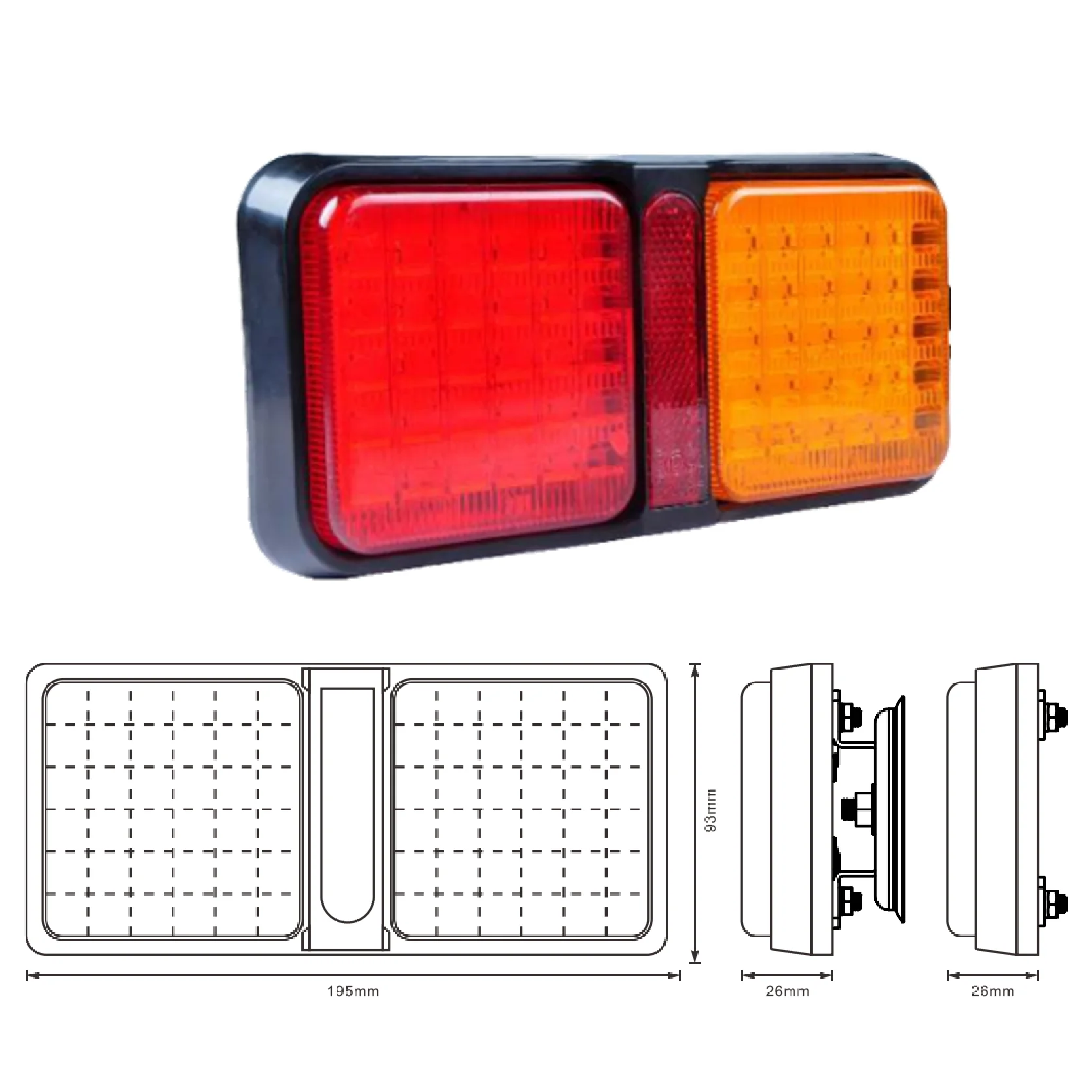 Traffic Emergency Light Sign Board Agricultural Machinery Engineering vehicle Brake Led Truck Rear Direction Indicator Lights