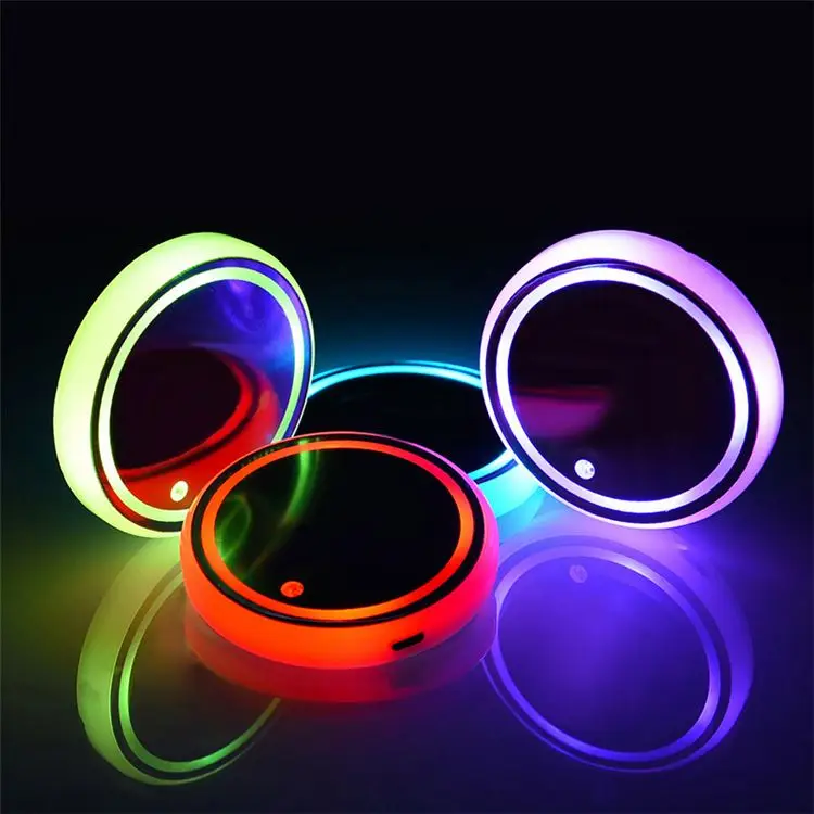 Acrylic Waterproof Bottle Cup Mat LED Car Cup Holder Intelligent Charmley Luminous Water Drink Light Car Led Cup Coaster