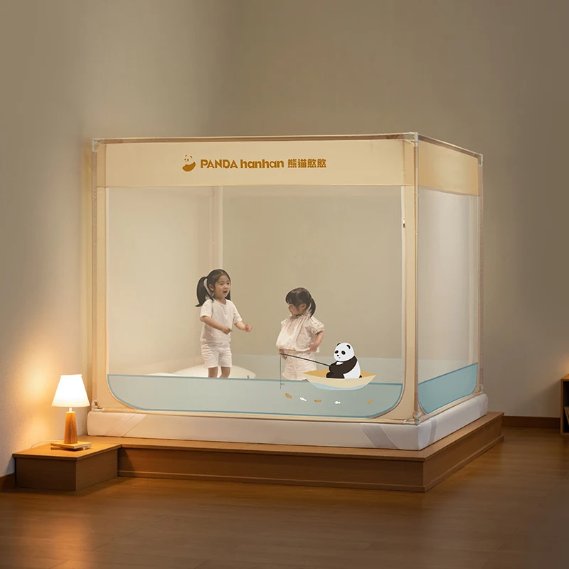 Medoga Panda Kids Playhouses With Steel Supports For Bedroom Playpen Play Yard Mosquito Net For Bed