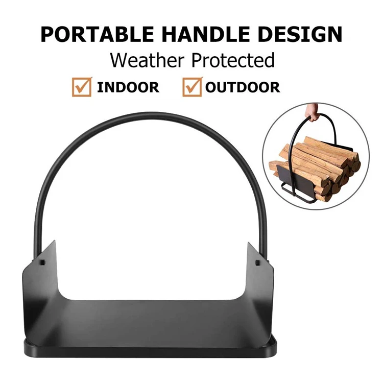 Hot Sell Log Holder Stand For Firewood Storage Metal Fire Wood Rack For Indoor Outdoor Fireplace Tool Wood Storage Rack