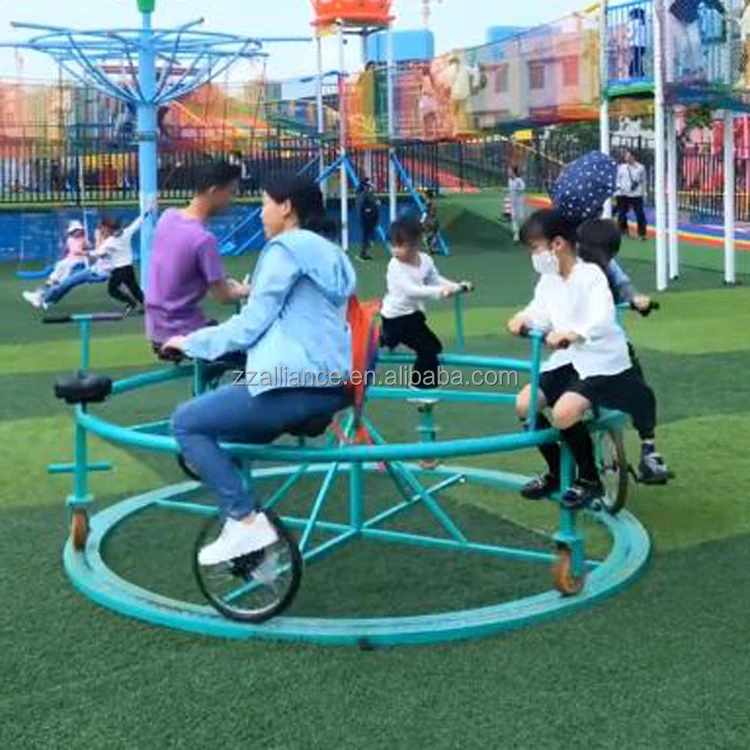 Rotating bicycle ride amusement park 6 seats ride bicycle unpowered