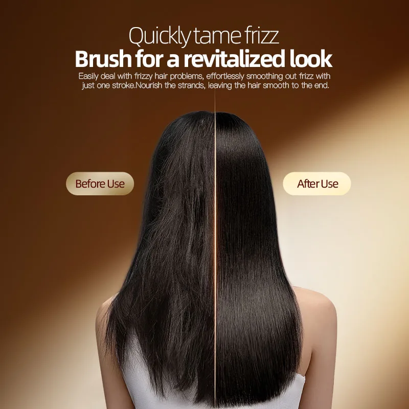 ionic hair straightener brush hair styling comb brush smooth straight hair PTC heating quickly