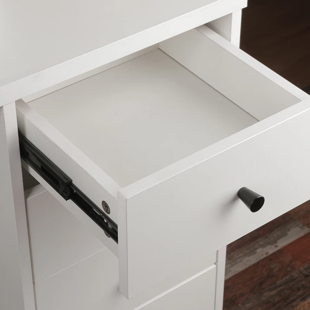 Custom Modern Designer Adults Bedroom White Wooden Makeup Mirrored Console Dressing Table With Mirror