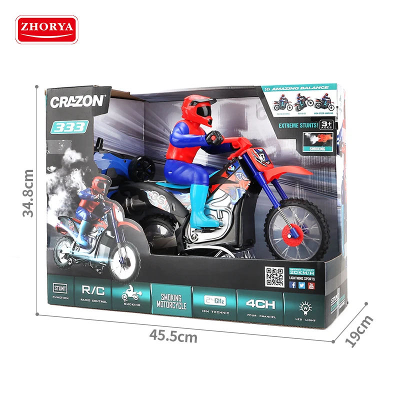 Leemook 2.4G 1:10 4CH 20KM/H recharge high speed RC radio remote control toy motorcycle