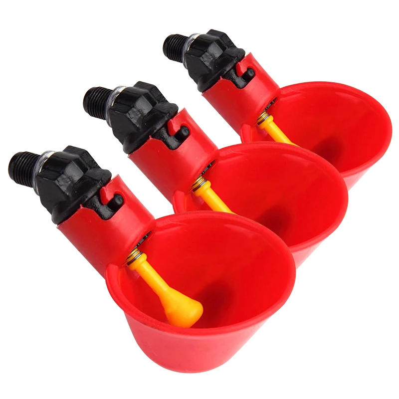 Chicken Water Cup Automatic Drinker for Chickens Thread Filling Waterer Poultry Drinking Bowl for Chicken Quail Bird