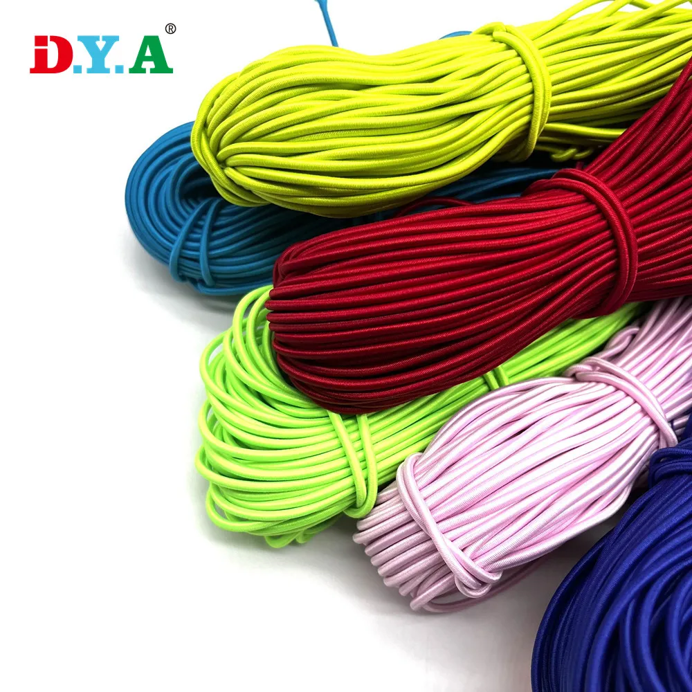 Stock Drawstring Cord Multi Color Elastic Cord Round Elastic String for Sewing Bracelet DIY Garment
