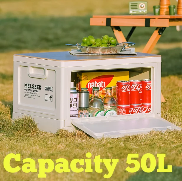 Durable Lidded Storage Bins Collapsible Storage Box Crates Plastic Tote Storage Box Container Stackable Folding Utility Crates