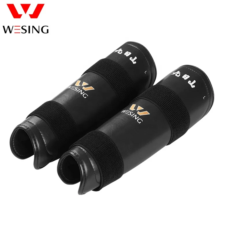 Wesing Custom Shin Guards OEM Red Leather Martial Arts Sanda Training Shin Guard