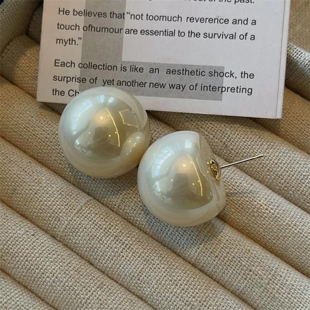 Fashion 20mm large pearl earrings high-end and personalized Hong Kong style pearl earrings for women jewelry