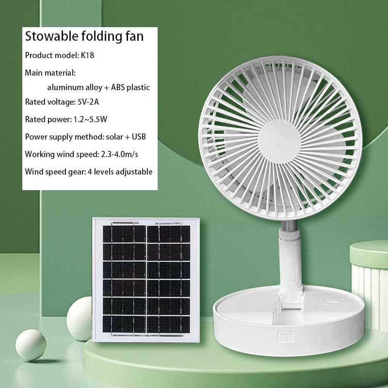 Foldable fan Hot Selling in Africa USB rechargeable power bank solar energy 7200mAh Portable Mini Cooler 1 meter Folding fan