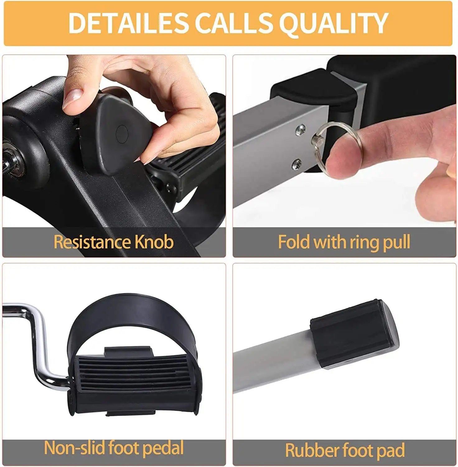 Home Gym Fitness Equipment Mini Exercise Bike Foot Pedal Exerciser For Cycle For Leg Strength Training Seniors Pedal Bike