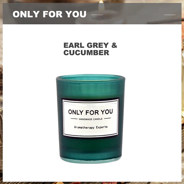 Promo 5*5*6cm Gray Clear Glass Cup Soy Wax Jasmine Organic Gift Set Candele Aromatiche with Packaging