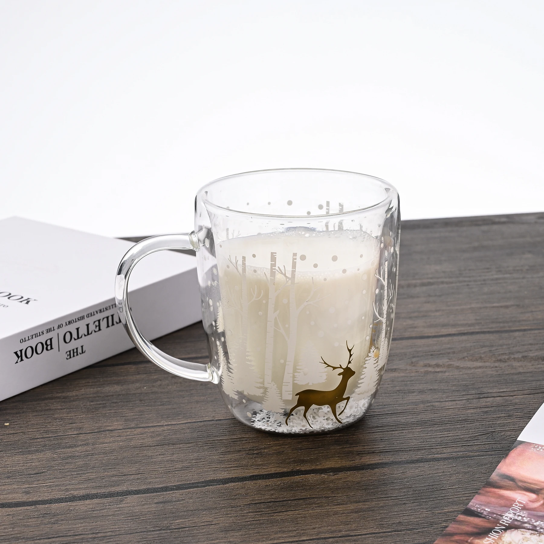 New Christmas Tree Cups Heat Resistant Double Wall Glass Cup Christmas Mug Christmas Gifts