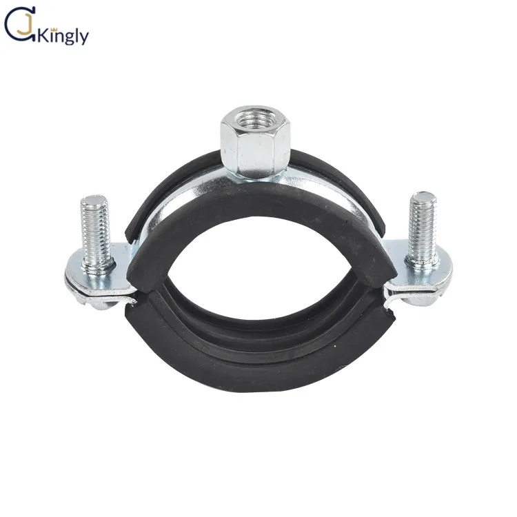 Wholesale high quality 73 -78 mm steel electro galvanized anti seismic pipe tube clamps rubber pipe clamp