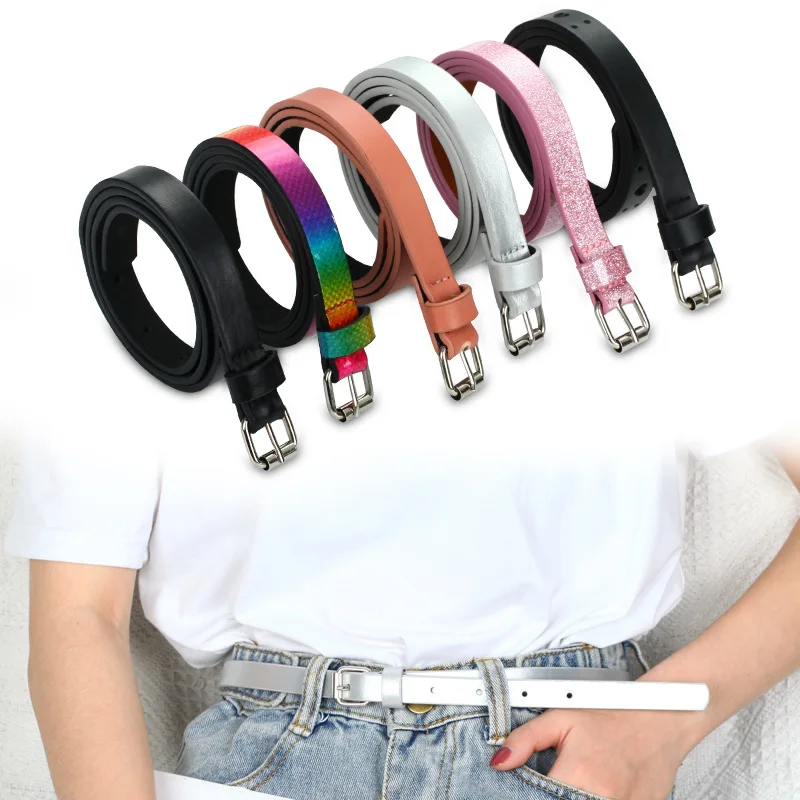 Модный и универсальный мягкий кожаный ремень подходит для детей женщин джинсов