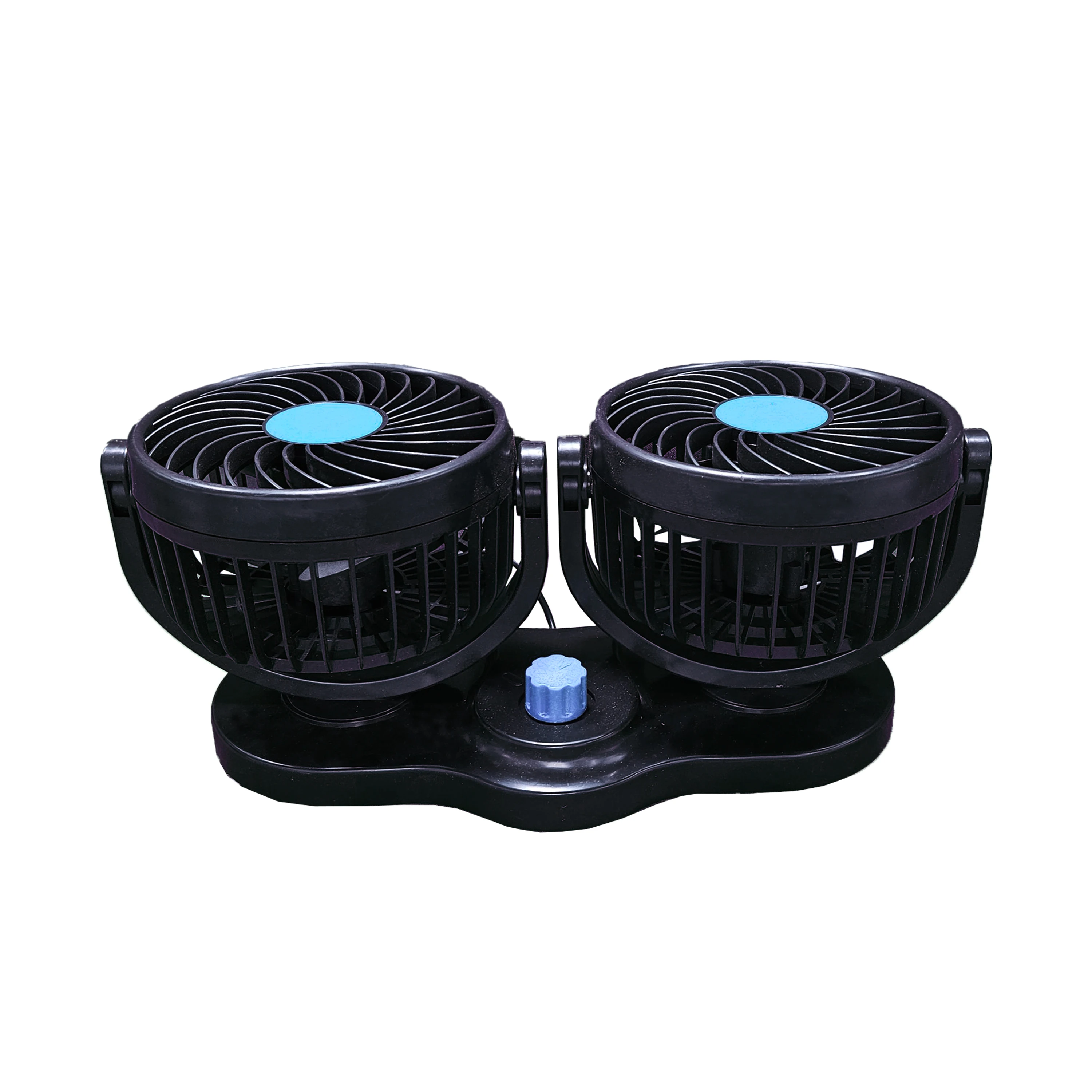 Summer new car two-head fan 3 leaf 4 inch cigarette lighter Car fan can rotate speed control car fan