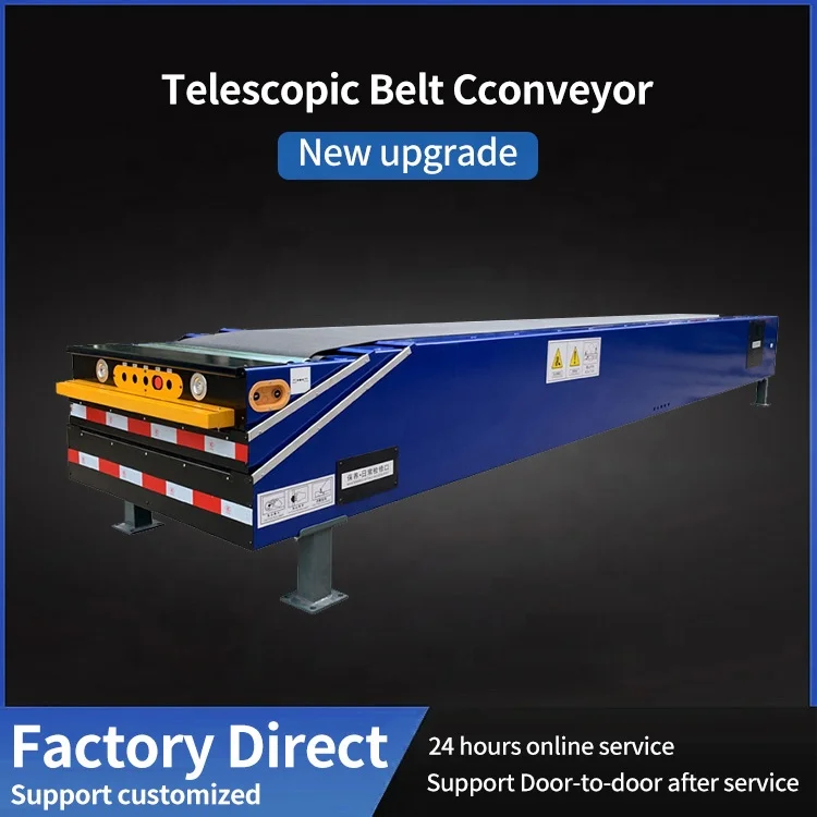 Automatic Remote Control Telescopic Mobile Belt Conveyor For Heavy Duty Loading And Unloading Retractable Conveyor Belt