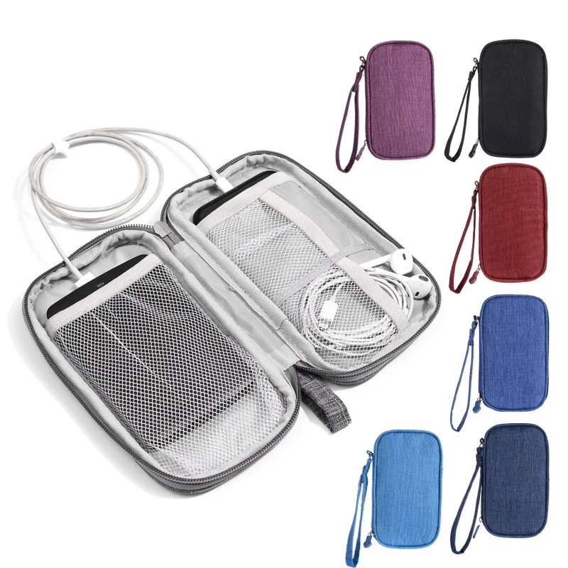 Wholesale shockproof cable organizers charging treasure accessory hand digital storage bag holders boxes mobile phone bag