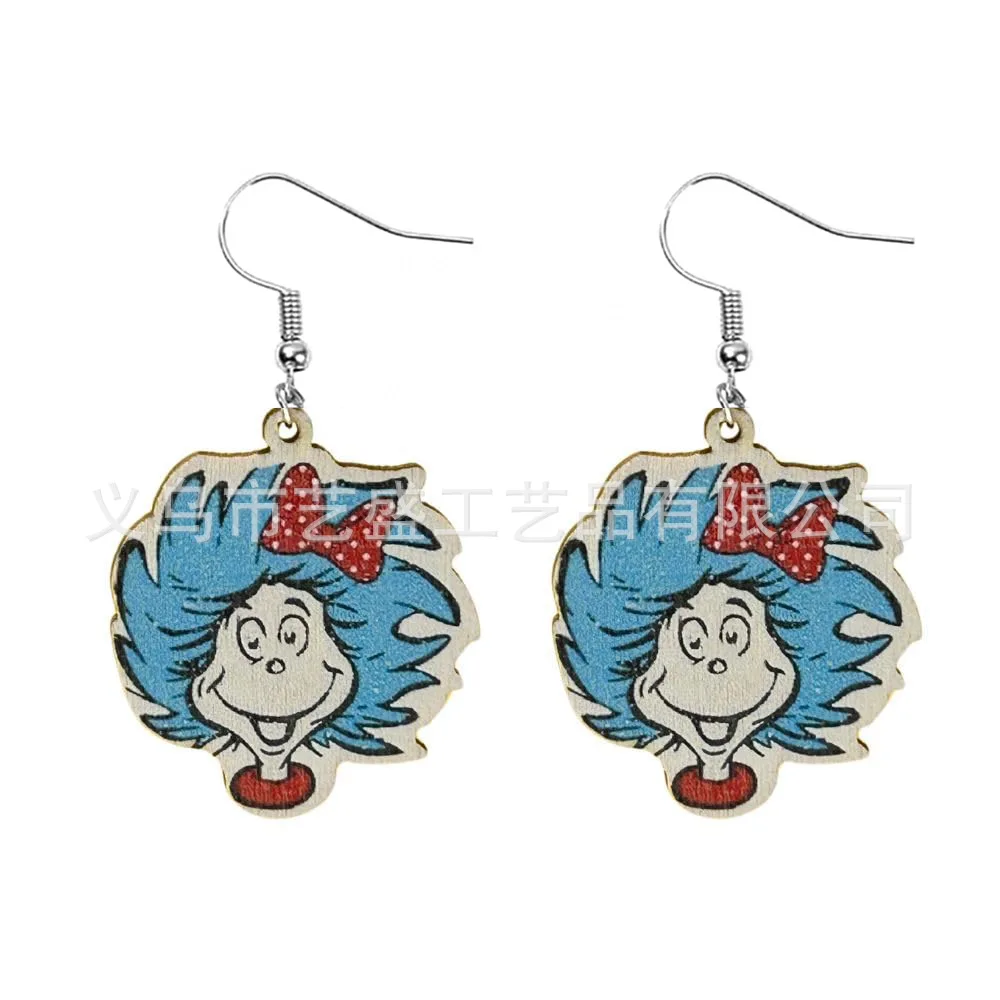 Европейские и Соединенные Штаты трансграничные Горячие Dr. Seuss Всемирный день книги акриловые серьги-гвоздики