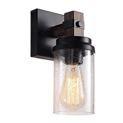 Modern New Design Metal Wall Sconce Lamps Bubble Glass Wooden Base Shade Interior Decorative Led Raindrop Wall Lights