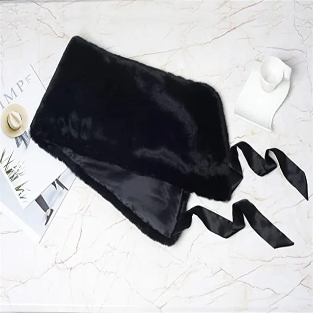 
Womens Faux Fur Collar Shawl Faux Fur Scarf Wrap Evening Cape for Winter Womens Coat 