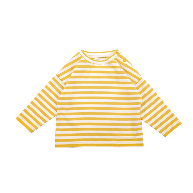 Newest Product 100% Cotton Long Sleeve Striped Shirts Cotton Base Shirt Baby Infant T-Shirt