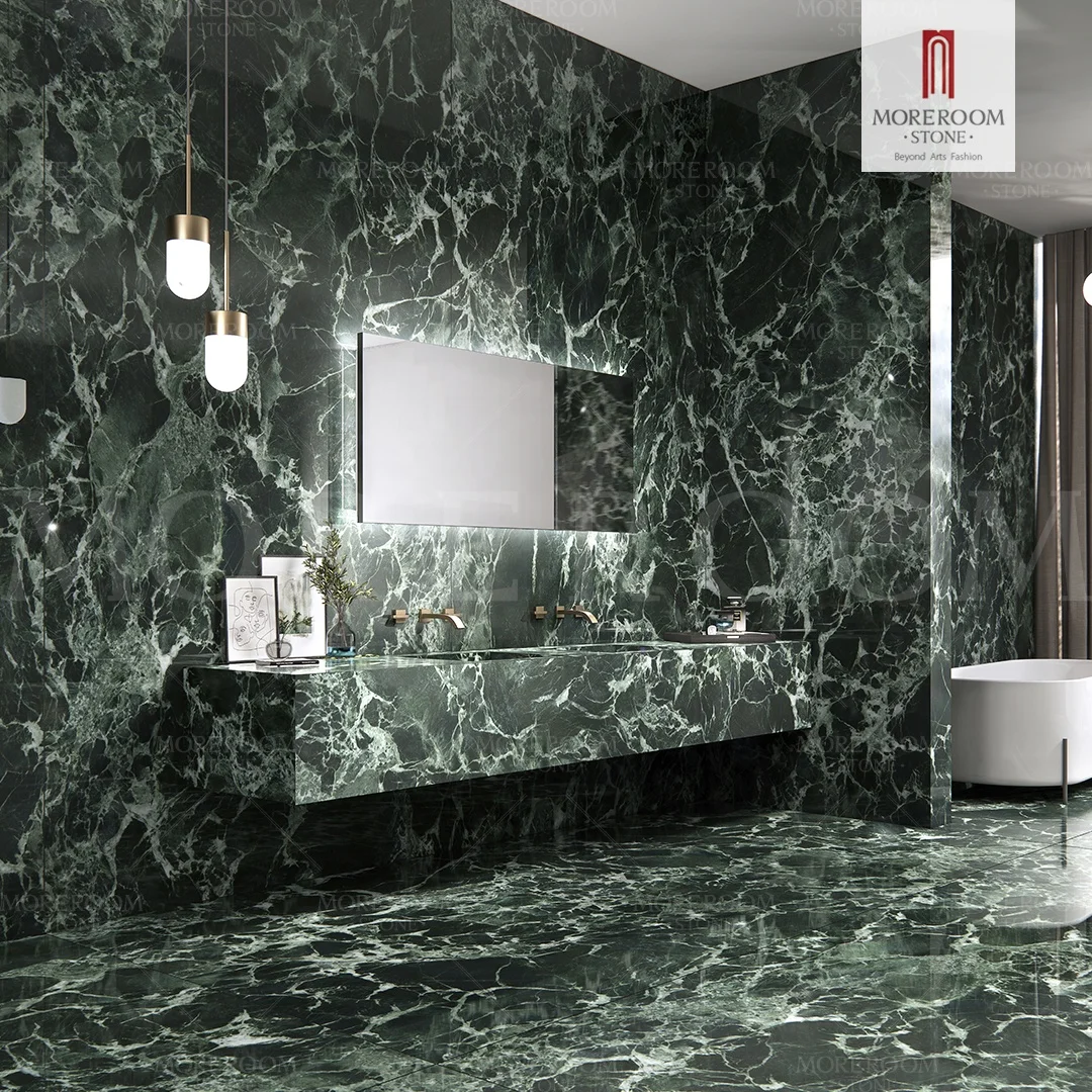 3000x1500 Green Tiles Livingroom Wall Slab Sintered Stone Slab Verified Manufacturer