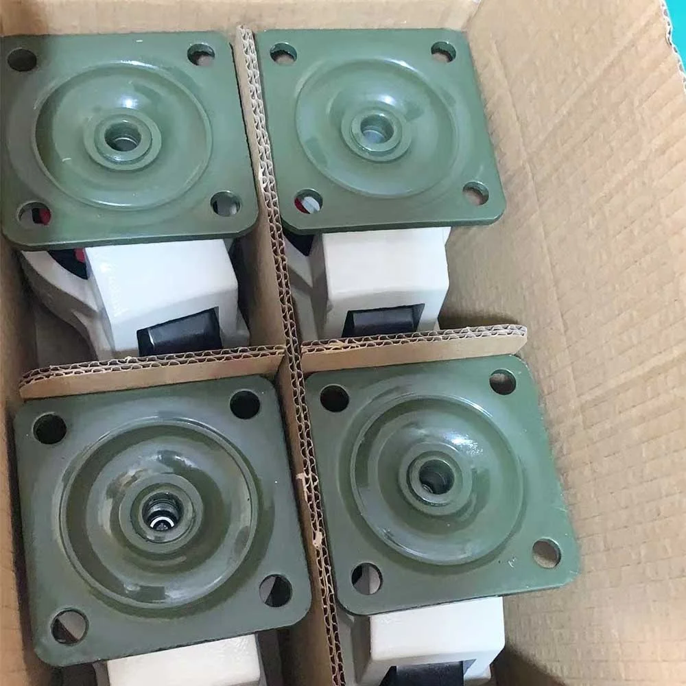 Heavy Duty Foot Casters Adjustable Leveling Casters for Transportation, Up to 750kgs Swivel Plate Casters Wheels