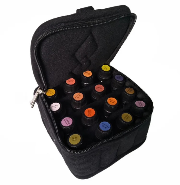 16 Bottles 5-15ml Essential Oil Carrying Case Holder Travel Portable Nail Polish Storage Bag