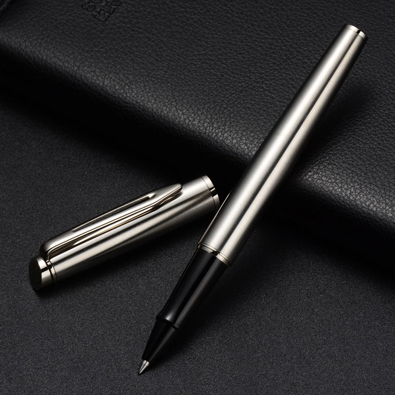 
China pen factory high quality liquidly free ink roller pen custom laser logo classical metal roller pen 