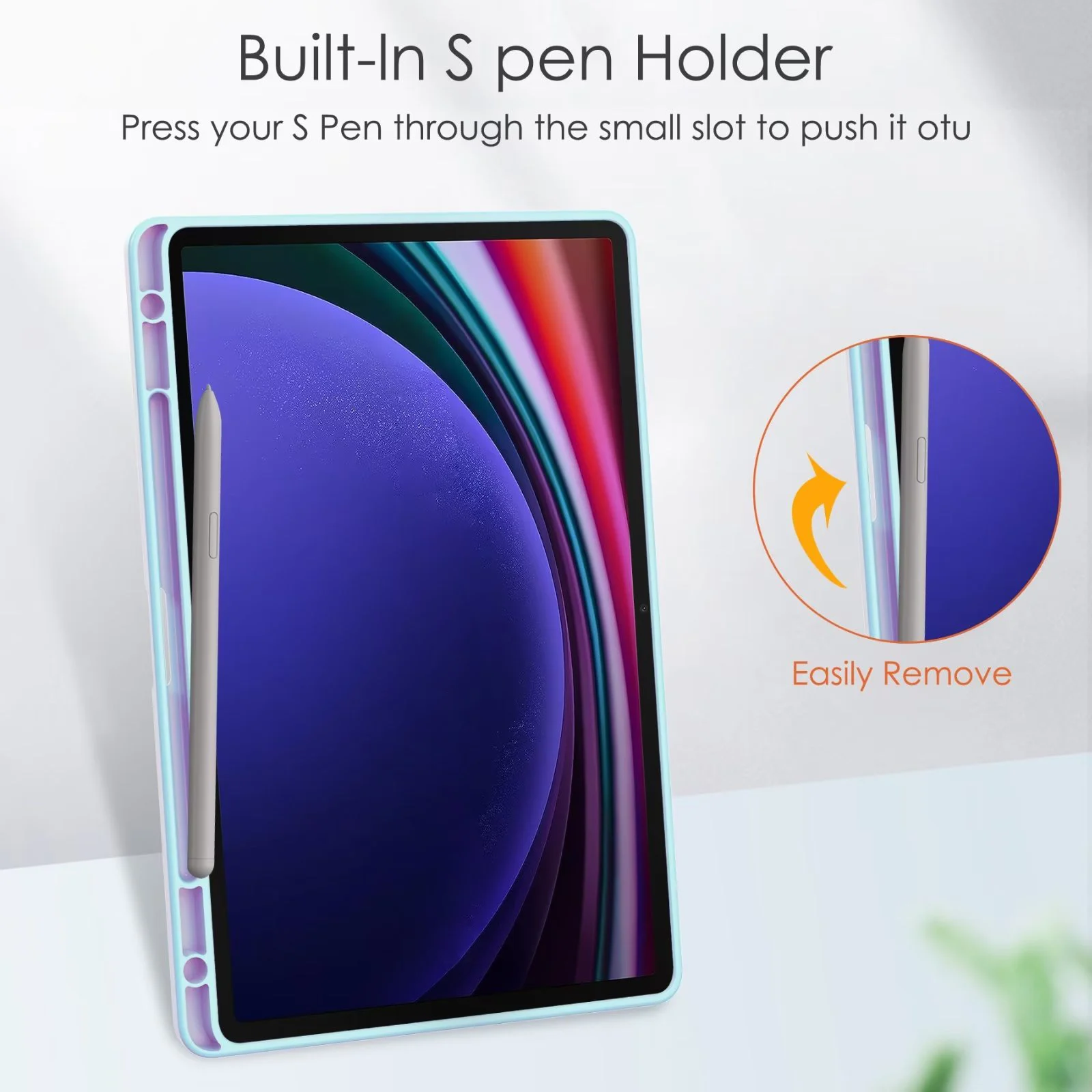 Auto Wake Sleep PU Leather Tablet Case For Samsung Galaxy Tab S9 S8 S7 S6 A8 Protect Case with Foldable Desktop Tablet Holder