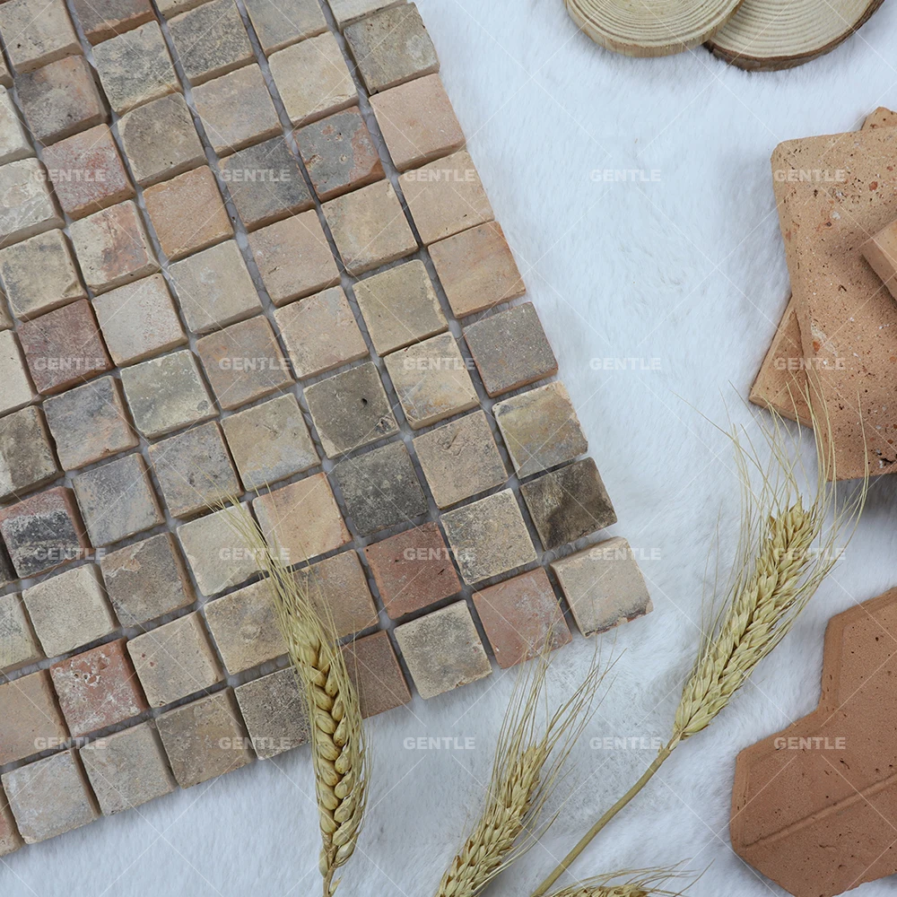 Oldest architectural materials red terracotta mosaic tiles for living room decoration