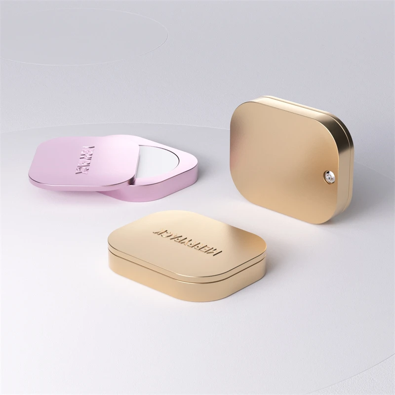 Custom Small Batch Zinc Alloy Metal Solid Perfume Container Square Tin Box for Christmas Gift Packaging