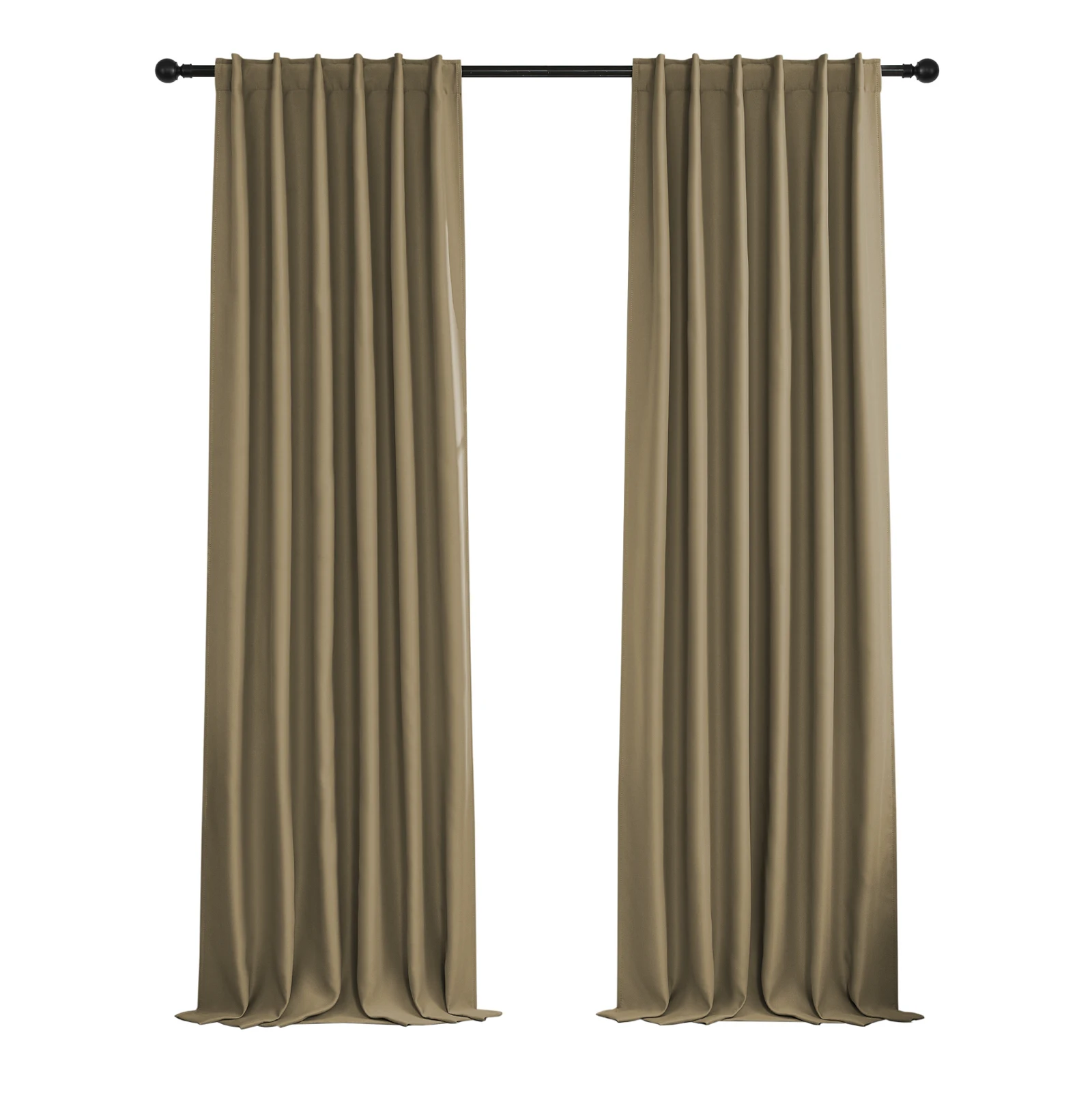 Brown Blackout Curtains for Bedroom Light Grommet Blackout Curtains for Room Reducing Thermal Insulated Solid 1 Piece Woven Rope