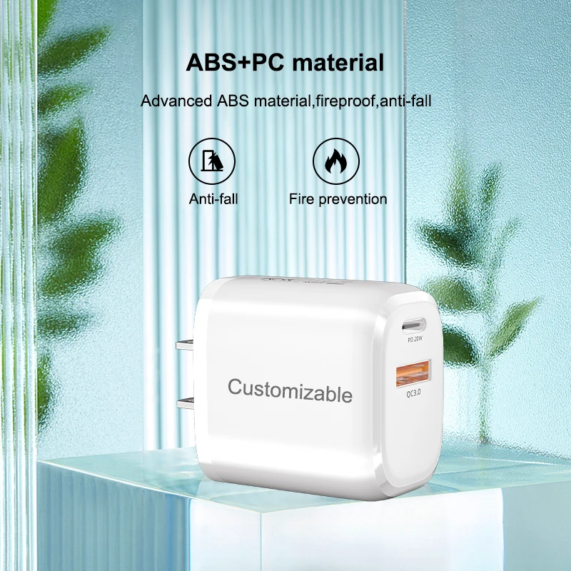 PD 20 Вт быстрое зарядное устройство с двумя портами QC 3,0 быстрый Usb заря