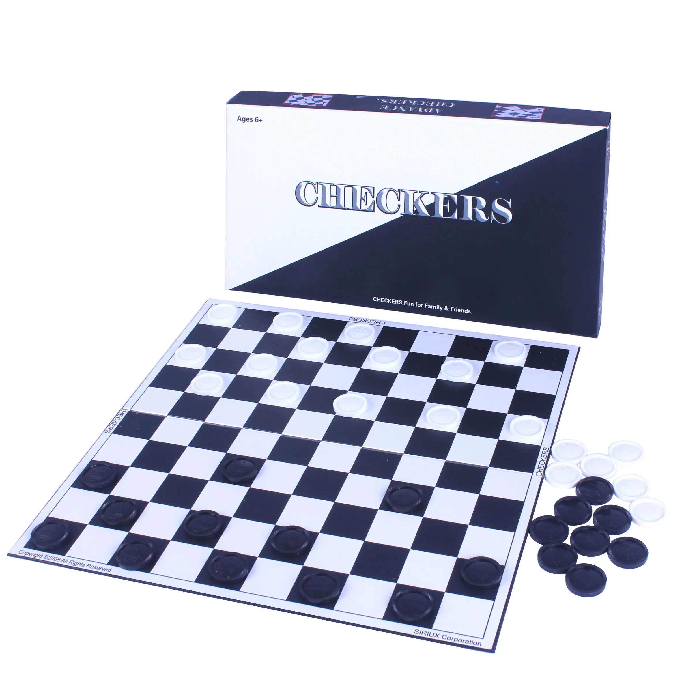 Пользовательские deluxe шашки игры с пластиковой короной черный белый кусок