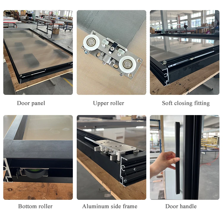 HDSAFE Soft Closing Wall Mount Sliding Door No Upper Track Bottom Track Hidden Sliding Glass Door Wooden Sliding Door Hardware