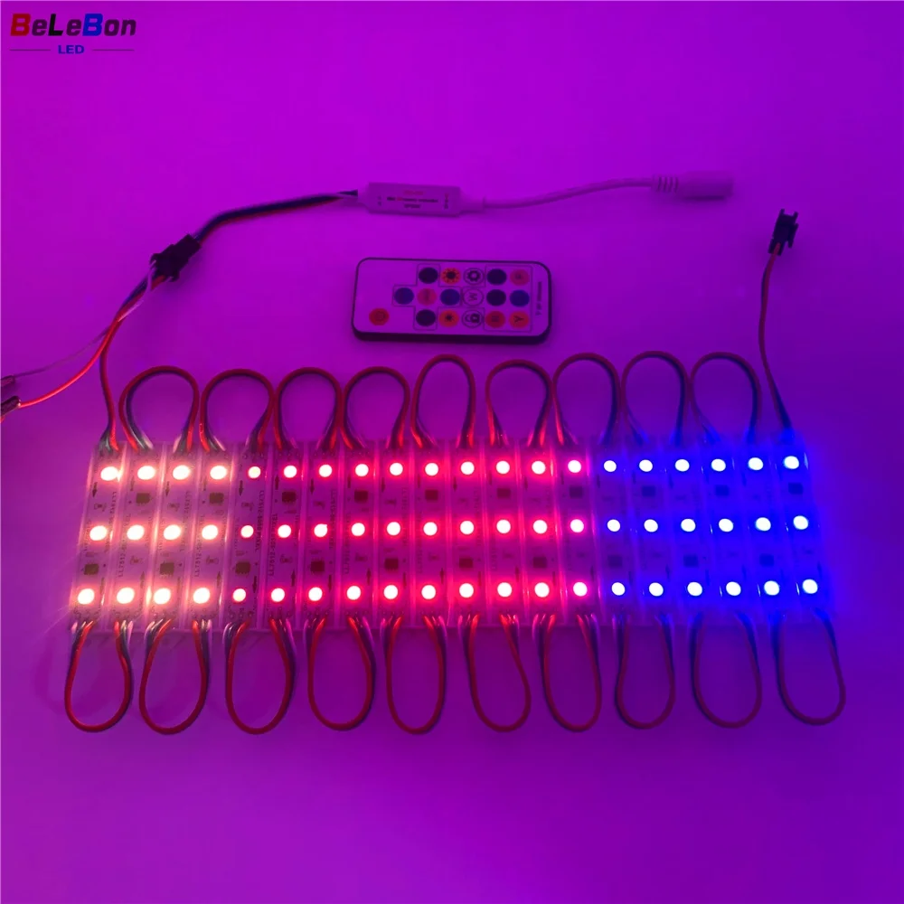 DC12V 0.72W ws2811 ws1903 IC  waterproof led chasing color light module with controller for outside bright sign channel letter