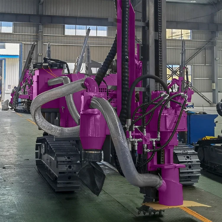 Multifunction hydraulic pile driver solar photovoltaic ground drilling pile driver machine