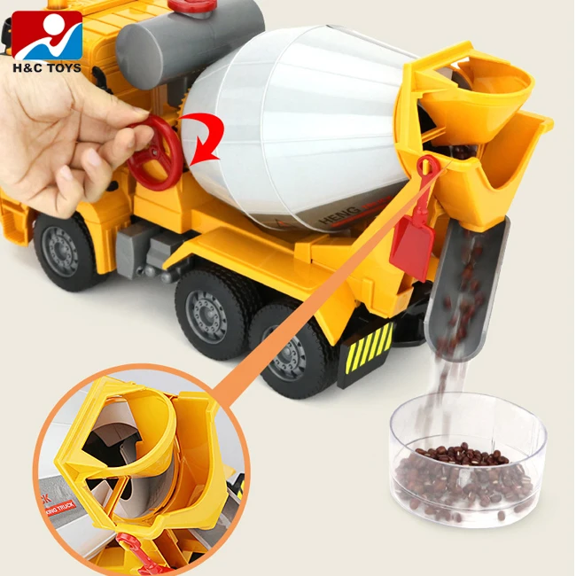 Friction Inertial Engineering Car Cement Mixer Truck Toy with Light and Sound